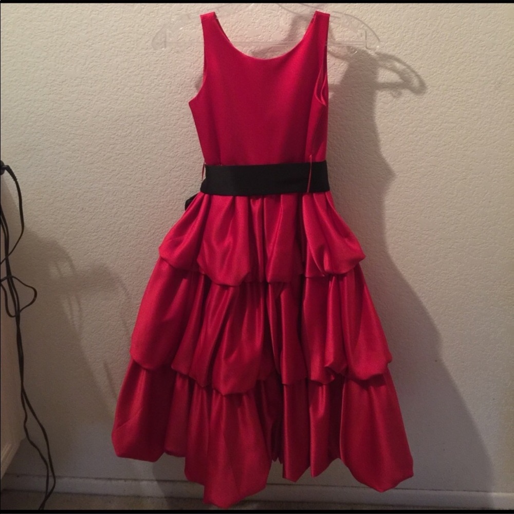 Red little girls formal dress